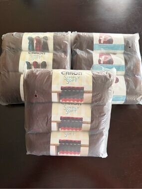Caron Simply Soft Acrylic Yarn - Dark Brown (3 Packs)